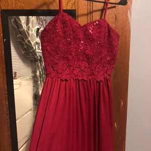 A Burgundy Homecoming Dress